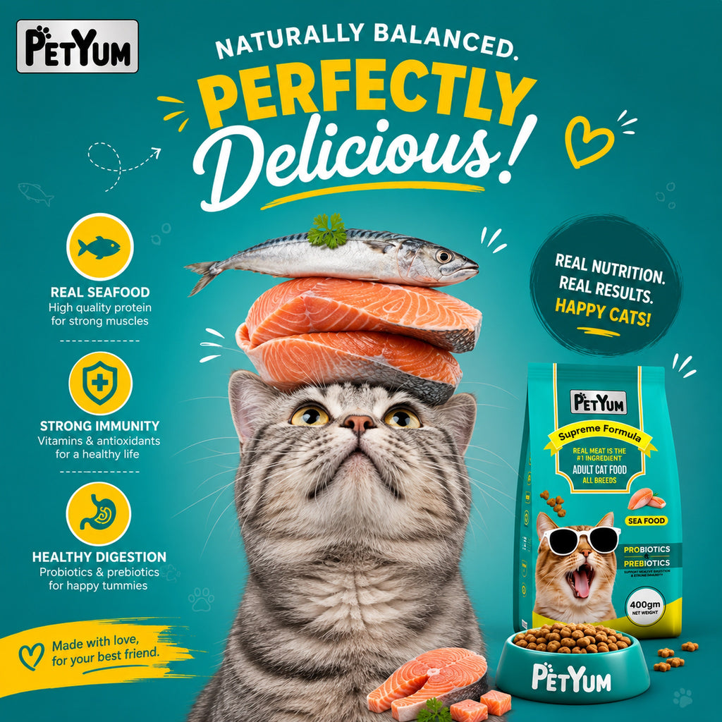 Petyum supreme Adult cat food Seafood Flavour 400G