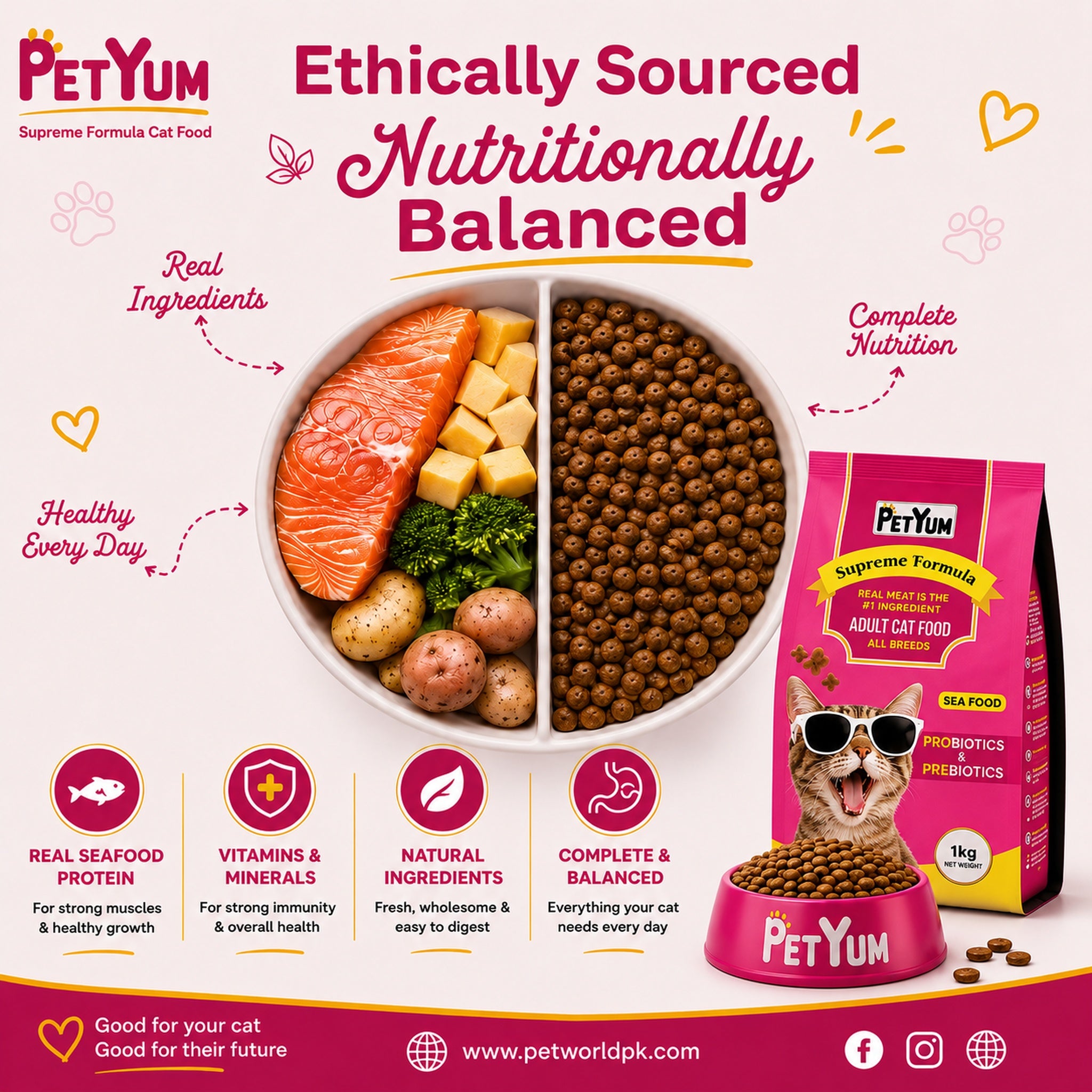 Petyum supreme Kitten cat food Chicken Flavour 1 KG