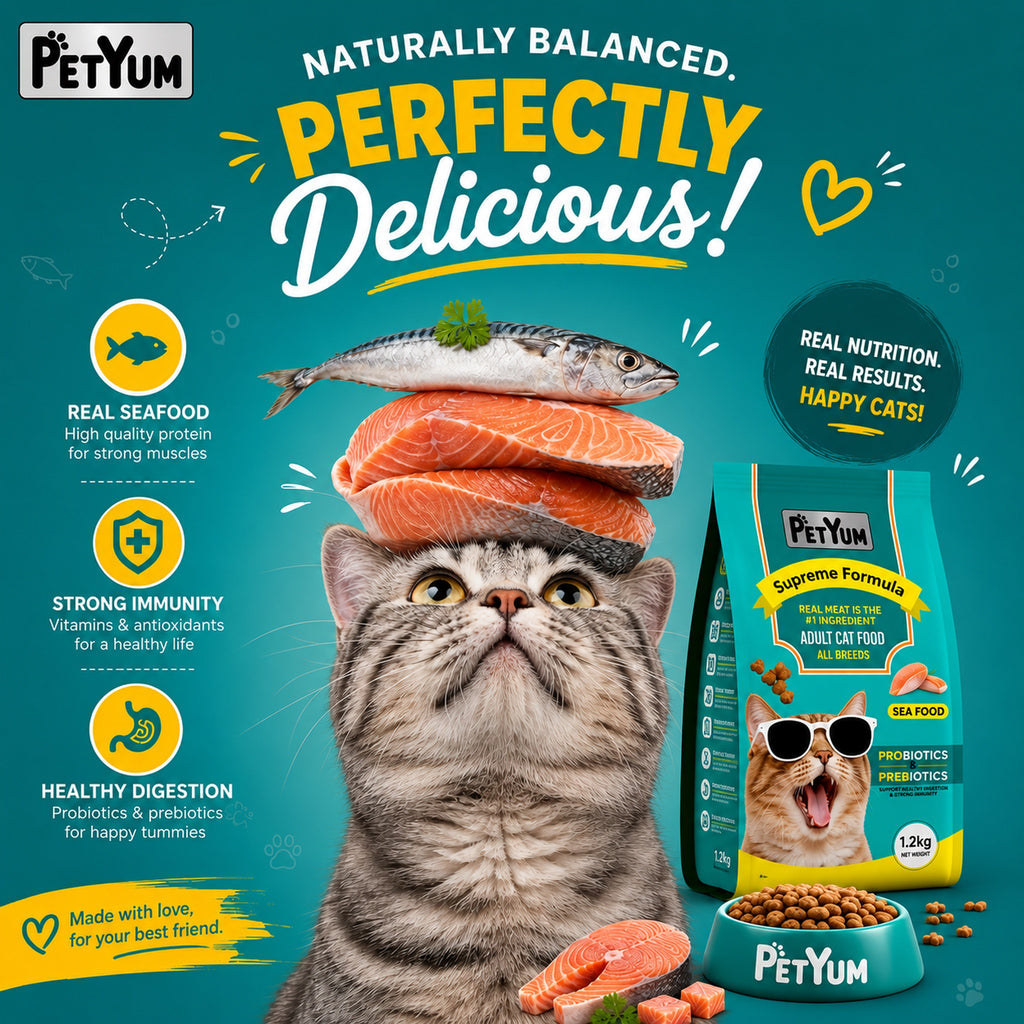 Petyum supreme Adult cat food Seafood Flavour 1.2KG