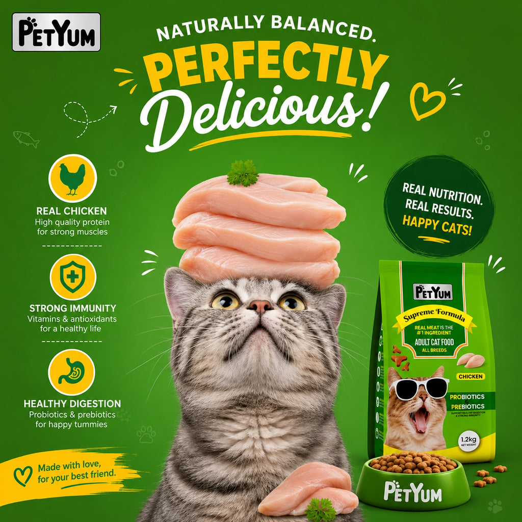 Petyum supreme Adult cat food  Chicken Flavour 1.2KG